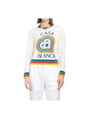 Sweter w serca Casablanca biały