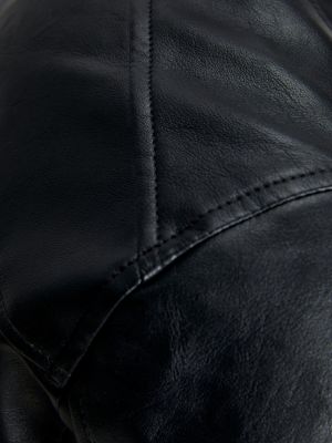 Kožená bunda Jack & Jones čierna