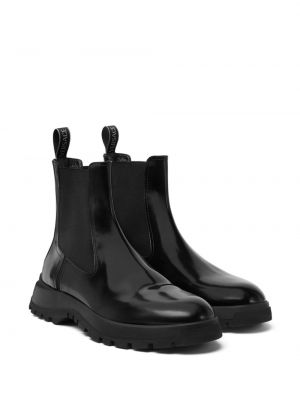 Leder chelsea boots Versace schwarz