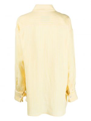 Chemise en lin avec manches longues Forte Dei Marmi Couture jaune
