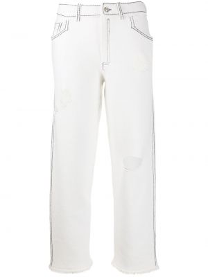 Pantalones rectos de punto Barrie blanco