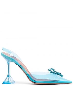 Prozorni nizki čevlji s peto Amina Muaddi modra