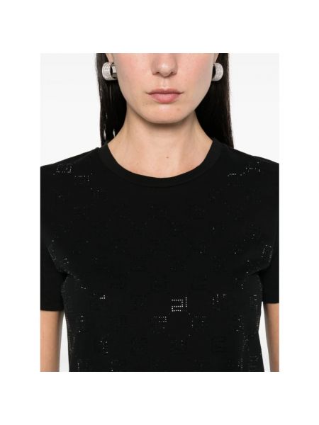 Jersey t-shirt aus baumwoll Elisabetta Franchi schwarz