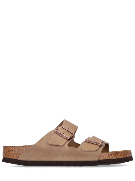 Lær sandaler med reim Birkenstock brun