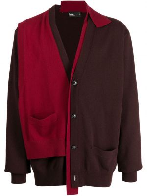 Cardigan de lână asimetric Kolor roșu