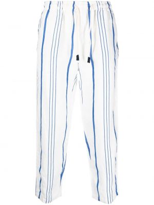 Pantalon droit à rayures Peninsula Swimwear blanc