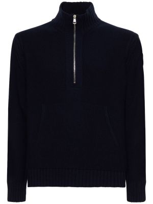 Sweter wełniany Moncler niebieski
