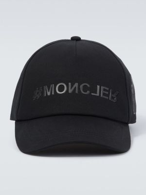 Памучна шапка с козирки Moncler Grenoble черно