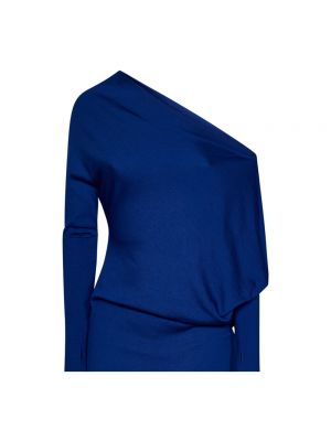 Vestido midi de seda de cachemir con estampado de cachemira Tom Ford azul
