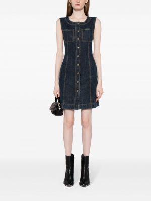 Džínové šaty bez rukávů Chanel Pre-owned modré