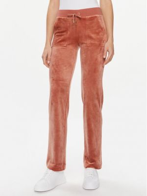 Priliehavé teplákové nohavice Juicy Couture hnedá