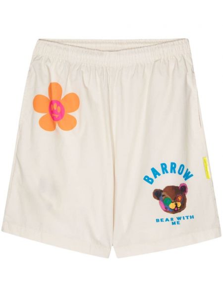 Shorts de sport en coton à imprimé Barrow beige