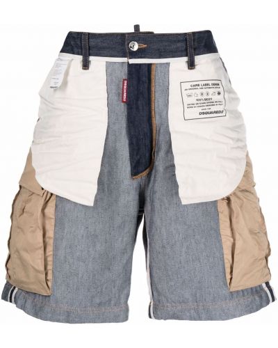 Trykt jeans-shorts Dsquared2 blå