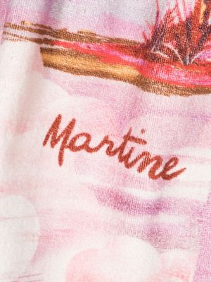 Echarpe en soie à imprimé Martine Rose rose