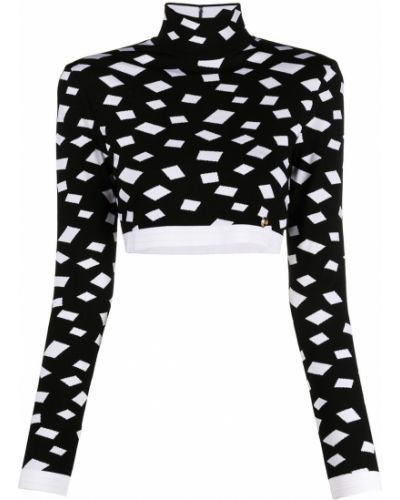 Jersey de punto con estampado de tela jersey Balmain negro