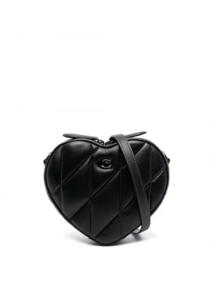 Τσάντα χιαστί με μοτίβο καρδιά Coach μαύρο