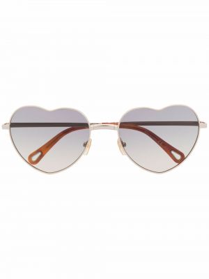 Szív mintás napszemüveg Chloé Eyewear aranyszínű