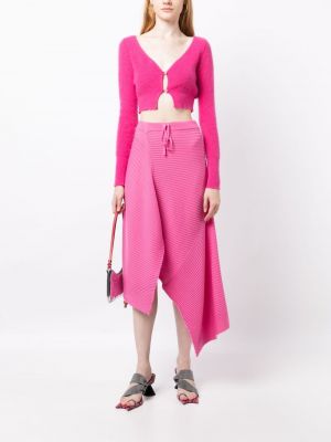 Spódnica wełniana asymetryczna Marques'almeida różowa