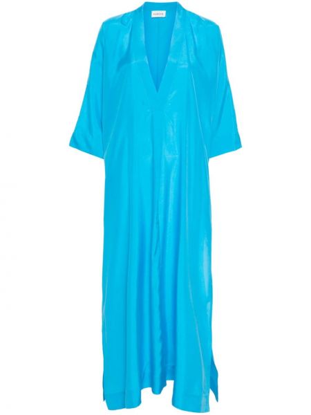Hodvábne dlouhé šaty P.a.r.o.s.h. modrá