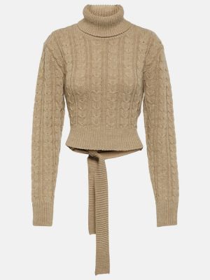Jersey de lana de tela jersey Mm6 Maison Margiela beige