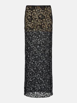 Čipkovaná dlhá sukňa Rotate Birger Christensen čierna