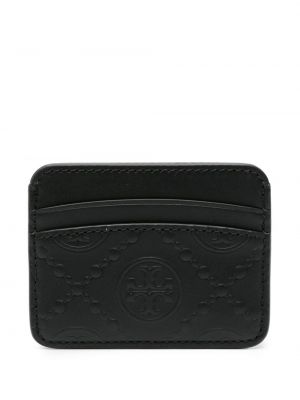 Kožená peňaženka Tory Burch čierna