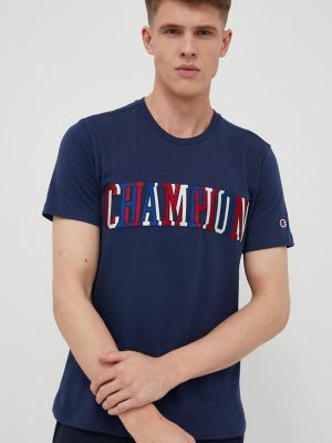 Pamučna majica s printom Champion plava
