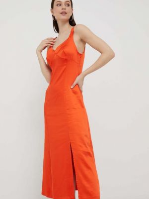 Платье миди United Colors Of Benetton оранжевое