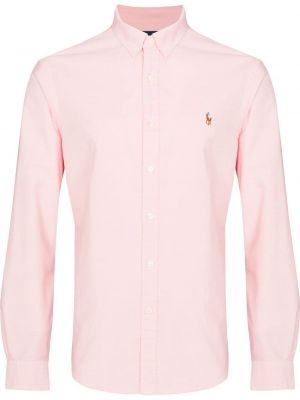 Slim fit priliehavá košeľa s dlhými rukávmi Polo Ralph Lauren ružová