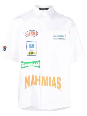 Риза с принт Nahmias бяло