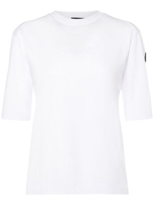 Camiseta de algodón de tela jersey Moncler blanco