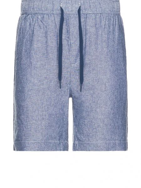 Pantalones cortos de lino retro Vintage Summer azul