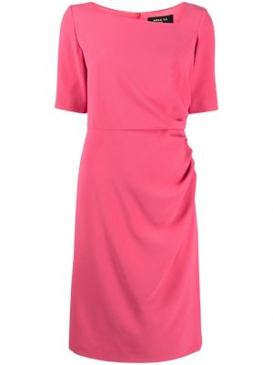 Sukienka midi plisowana z krepy Paule Ka różowa