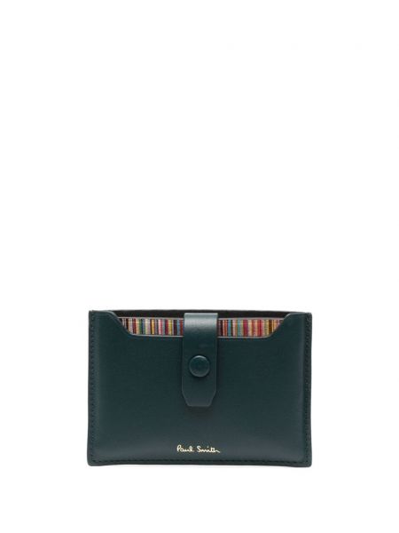 Pruhovaná kožená peňaženka Paul Smith zelená