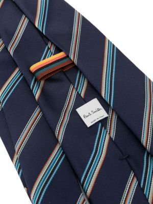 Jedwabny krawat w paski Paul Smith niebieski