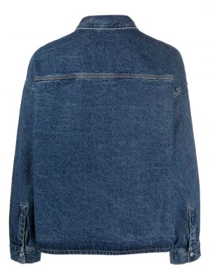 Džinsiniai marškiniai su sagomis Calvin Klein Jeans mėlyna