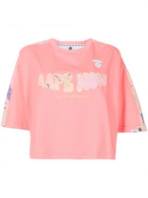 Camiseta con bordado Aape By *a Bathing Ape® rosa