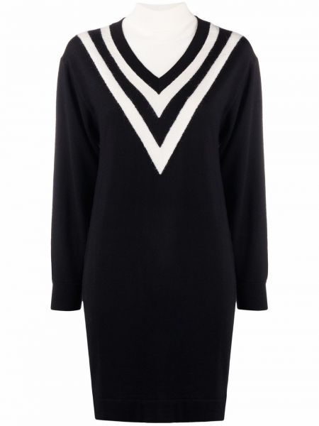 Vestido de cuello vuelto de tela jersey Ports 1961 negro