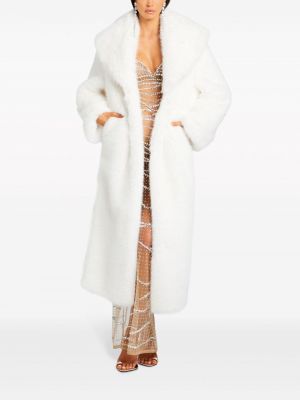 Manteau de fourrure à capuche Retrofete blanc