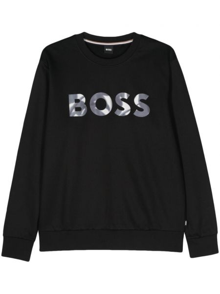 Βαμβακερός φούτερ με σχέδιο Boss μαύρο