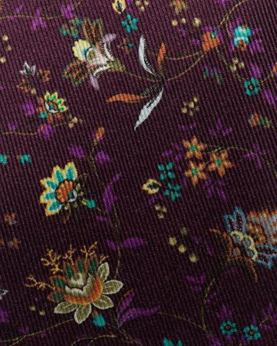Corbata de seda de flores con estampado Etro violeta