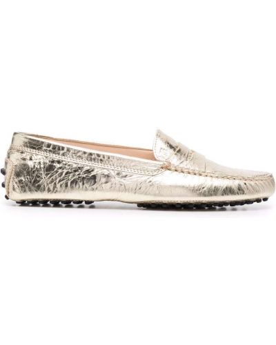 Skinn loafers Tod's gull