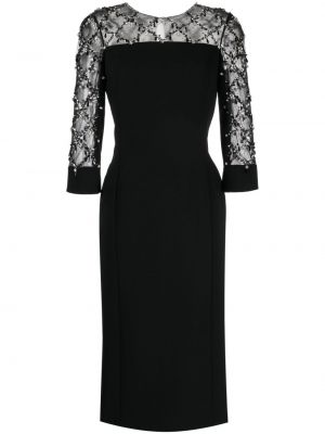 Krepové midi šaty Jenny Packham černé