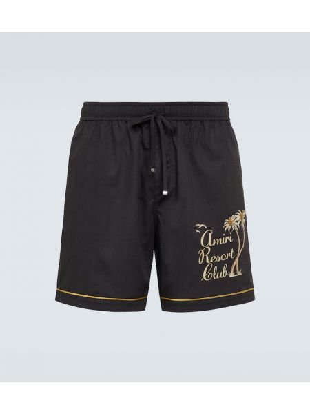 Bomull brodert shorts Amiri svart