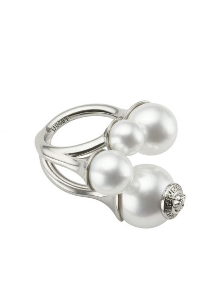 Žiedas su perlais Versace sidabrinė
