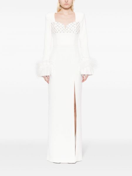 Šaty z peří Rebecca Vallance bílé