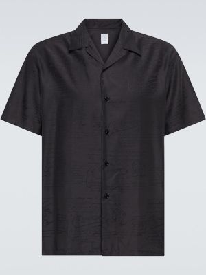 Pamučna svilena košulja Berluti crna