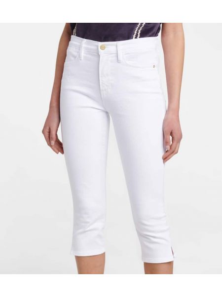 Kratke jeans hlače Frame bela