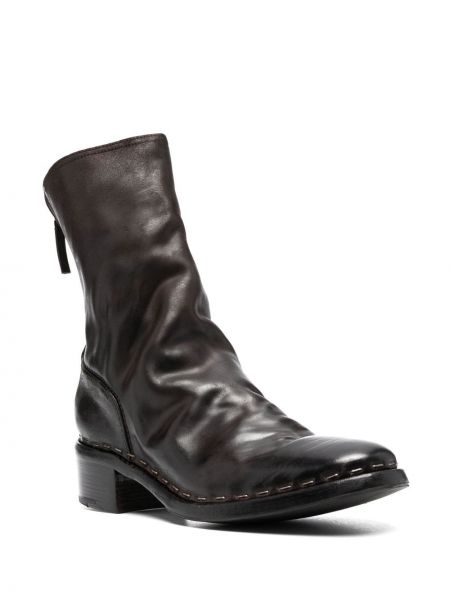 Kožené kotníkové boty na zip Premiata hnědé