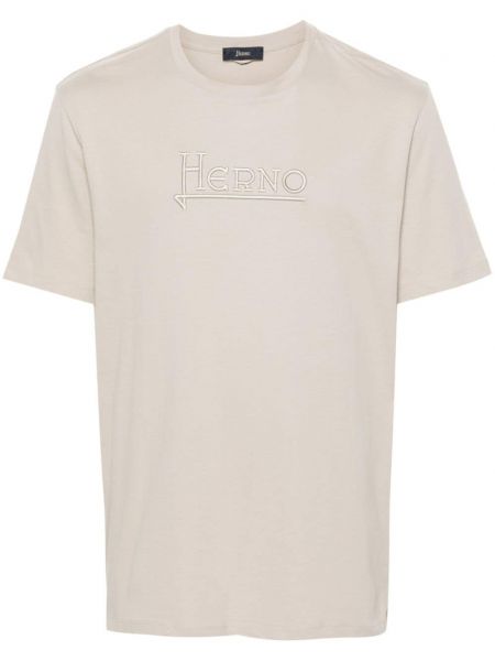 Памучна тениска бродирана Herno